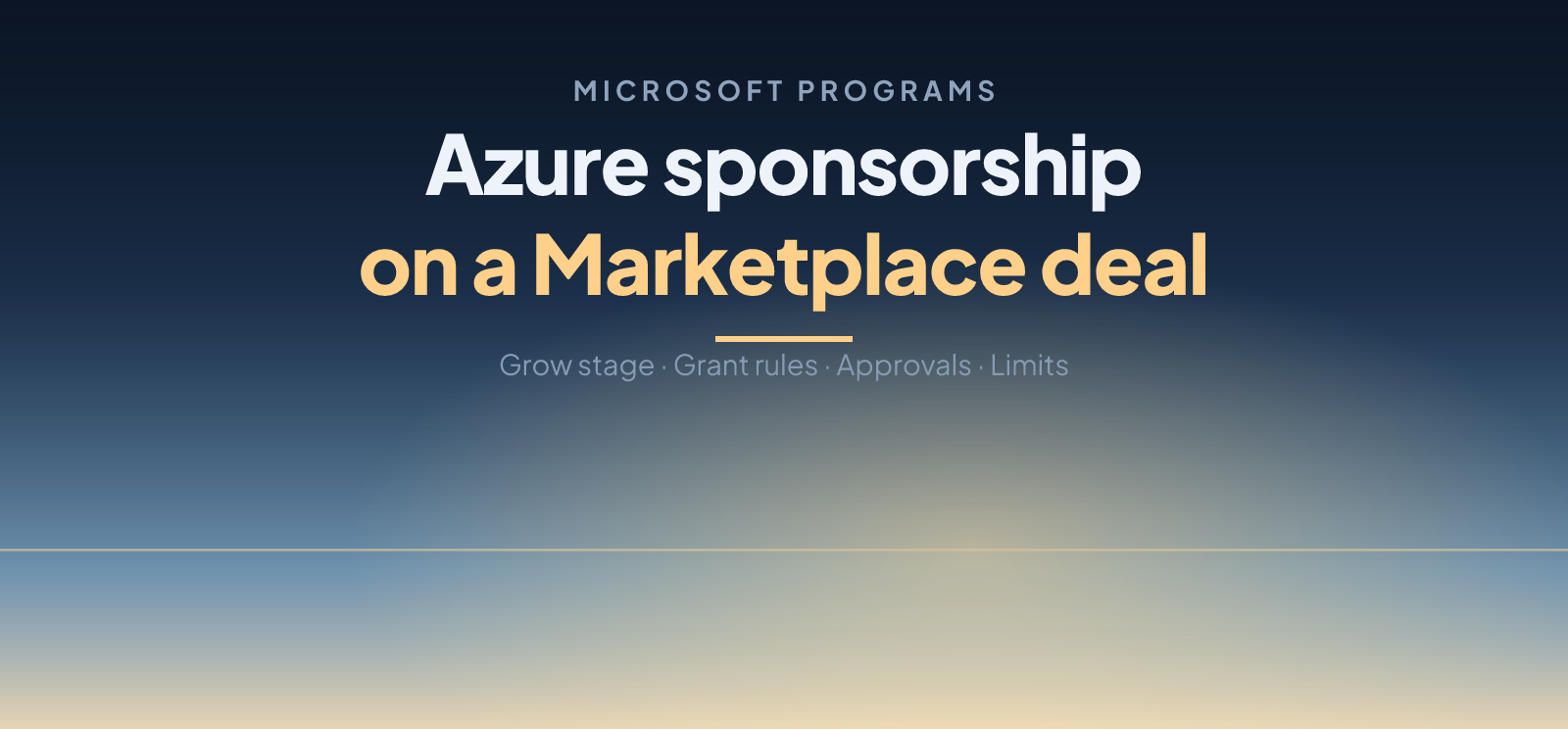 Azure Sponsorship on a Marketplace Deal: The Rules